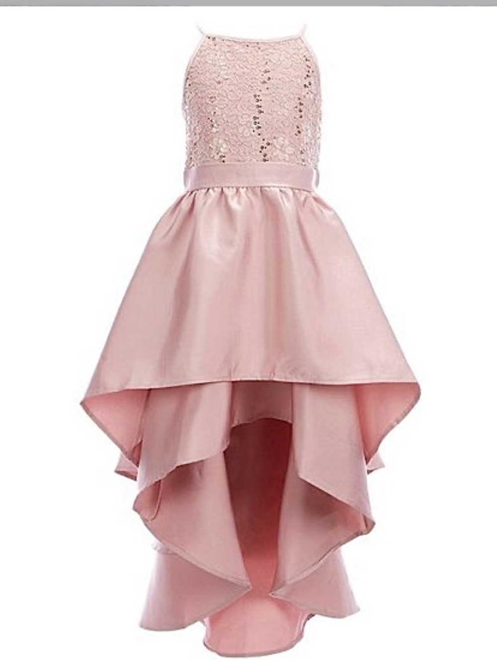🆕Emerald Sundae- dress w/ a double tiered satin bottom- high neck line. Size: 10